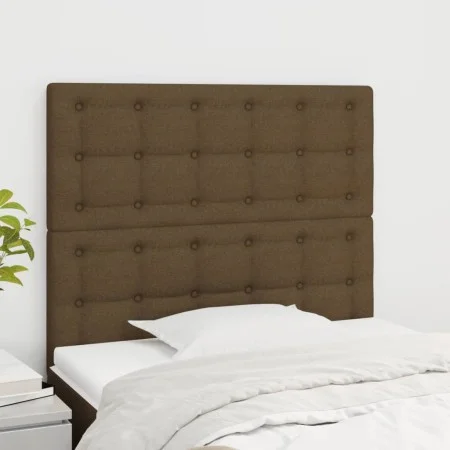 Headboards 2 units of dark brown fabric 80x5x78/88 cm by , Headboards and footboards - Ref: Foro24-3116743, Price: 56,81 €, D...