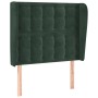 Kopfteil mit dunkelgrünen Samtohren 83x23x118/128 cm von , Kopf- und Fußteile - Ref: Foro24-3118423, Preis: 84,52 €, Rabatt: %