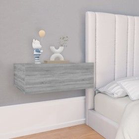 Schwebender Nachttisch aus grauem Sperrholz, 40 x 30 x 15 cm von vidaXL, Nachttische - Ref: Foro24-815284, Preis: 26,52 €, Ra...