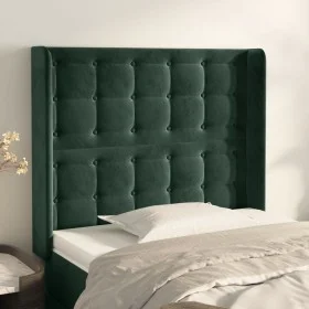 Kopfteil mit dunkelgrünen Samtohren 83x16x118/128 cm von , Kopf- und Fußteile - Ref: Foro24-3120047, Preis: 86,54 €, Rabatt: %