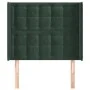 Cabecero con orejas de terciopelo verde oscuro 83x16x118/128 cm de , Cabeceros y pies de cama - Ref: Foro24-3120047, Precio: ...