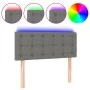 Headboard with LED in dark gray fabric 80x5x78/88 cm by , Headboards and footboards - Ref: Foro24-3122021, Price: 47,08 €, Di...