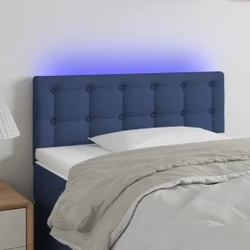 LED-Kopfteil aus blauem Stoff, 100 x 5 x 78/88 cm von , Kopf- und Fußteile - Ref: Foro24-3122042, Preis: 43,87 €, Rabatt: %