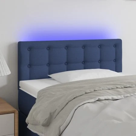 Cabecero con LED de tela azul 100x5x78/88 cm de , Cabeceros y pies de cama - Ref: Foro24-3122042, Precio: 43,62 €, Descuento: %