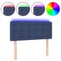 Cabecero con LED de tela azul 100x5x78/88 cm de , Cabeceros y pies de cama - Ref: Foro24-3122042, Precio: 43,62 €, Descuento: %