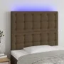Kopfteil mit LED-Leuchten aus dunkelbraunem Stoff 80x5x118/128 cm von , Kopf- und Fußteile - Ref: Foro24-3122835, Preis: 64,2...