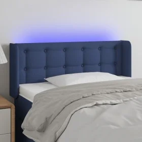 Blue fabric headboard with LED 103x16x78/88 cm by , Headboards and footboards - Ref: Foro24-3123666, Price: 51,85 €, Discount: %