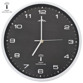 Reloj de pared radiocontrol movimiento de cuarzo 31 cm negro de vidaXL, Relojes de pared - Ref: Foro24-50618, Precio: 30,01 €...