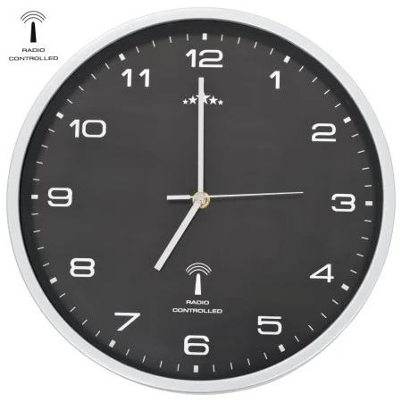 Radio controlled wall clock quartz movement 31 cm black by vidaXL, Wall clocks - Ref: Foro24-50618, Price: 29,32 €, Discount: %