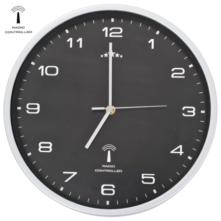 Reloj de pared radiocontrol movimiento de cuarzo 31 cm negro de vidaXL, Relojes de pared - Ref: Foro24-50618, Precio: 31,96 €...