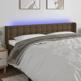 Dunkelbraunes Stoffkopfteil mit LED 163x16x78/88 cm von , Kopf- und Fußteile - Ref: Foro24-3123679, Preis: 72,27 €, Rabatt: %