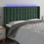 Dunkelgrünes Samtkopfteil mit LED 163x16x118/128 cm von , Kopf- und Fußteile - Ref: Foro24-3124539, Preis: 150,16 €, Rabatt: %