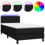 Box spring bed mattress and LED lights black fabric 80x200 cm by , Beds and slatted bases - Ref: Foro24-3133431, Price: 281,3...