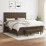 Cama box spring con colchón tela marrón oscuro 160x200 cm de , Camas y somieres - Ref: Foro24-3136928, Precio: 582,75 €, Desc...