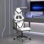 Gaming-Stuhl mit Fußstütze aus weißem schwarzem Kunstleder von , Gaming-Stühle - Ref: Foro24-3143685, Preis: 125,69 €, Rabatt: %