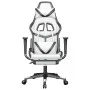 Gaming-Stuhl mit Fußstütze aus weißem schwarzem Kunstleder von , Gaming-Stühle - Ref: Foro24-3143685, Preis: 125,69 €, Rabatt: %