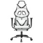 Gaming-Stuhl mit Fußstütze aus weißem schwarzem Kunstleder von , Gaming-Stühle - Ref: Foro24-3143685, Preis: 128,32 €, Rabatt: %