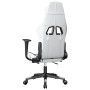 Gaming-Stuhl mit Fußstütze aus weißem schwarzem Kunstleder von , Gaming-Stühle - Ref: Foro24-3143685, Preis: 128,32 €, Rabatt: %