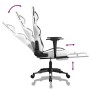 Gaming-Stuhl mit Fußstütze aus weißem schwarzem Kunstleder von , Gaming-Stühle - Ref: Foro24-3143685, Preis: 128,32 €, Rabatt: %