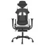 Silla gaming con reposapiés cuero sintético negro blanco de , Sillones para videojuegos - Ref: Foro24-3143658, Precio: 119,10...