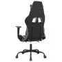 Silla gaming con reposapiés cuero sintético negro blanco de , Sillones para videojuegos - Ref: Foro24-3143658, Precio: 119,10...