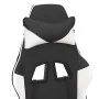 Silla gaming con reposapiés cuero sintético negro blanco de , Sillones para videojuegos - Ref: Foro24-3143658, Precio: 119,10...
