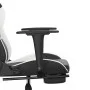 Silla gaming con reposapiés cuero sintético negro blanco de , Sillones para videojuegos - Ref: Foro24-3143658, Precio: 119,10...