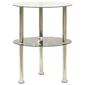 Side table 2 levels black transparent tempered glass 38cm by , Side tables - Ref: Foro24-322789, Price: 35,26 €, Discount: %