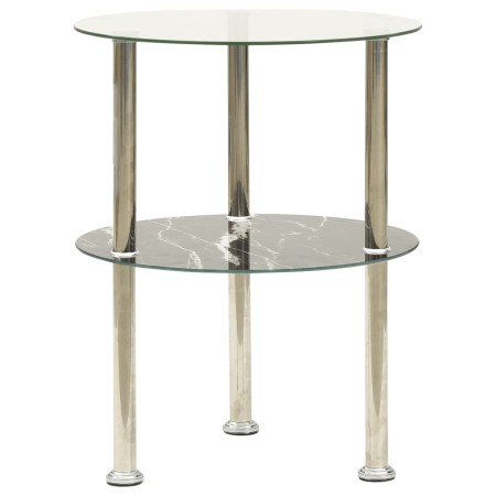 Side table 2 levels black transparent tempered glass 38cm by , Side tables - Ref: Foro24-322789, Price: 35,26 €, Discount: %
