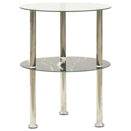 Side table 2 levels black transparent tempered glass 38cm by , Side tables - Ref: Foro24-322789, Price: 34,67 €, Discount: %