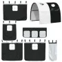 Curtains for high beds with black and white polyester tunnel by , Accessories for beds and slatted bases - Ref: Foro24-835916...