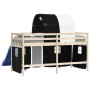 Curtains for high beds with black and white polyester tunnel by , Accessories for beds and slatted bases - Ref: Foro24-835916...