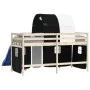 Curtains for high beds with black and white polyester tunnel by , Accessories for beds and slatted bases - Ref: Foro24-835916...