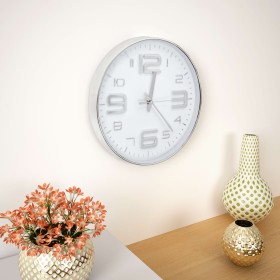 Reloj de pared 30 cm plateado