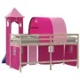 Curtains for loft bed with tunnel and pink tower by , Accessories for beds and slatted bases - Ref: Foro24-835921, Price: 53,...