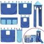 Cortinas para cama alta con torre poliéster azul