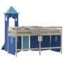 Cortinas para cama alta con torre poliéster azul