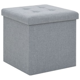 Folding stool with light gray synthetic linen storage by vidaXL, Folding stools and chairs - Ref: Foro24-247078, Price: 28,81...