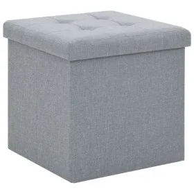 Folding stool with light gray synthetic linen storage by vidaXL, Folding stools and chairs - Ref: Foro24-247078, Price: 28,04...