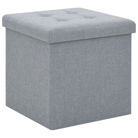 Folding stool with light gray synthetic linen storage by vidaXL, Folding stools and chairs - Ref: Foro24-247078, Price: 28,81...