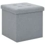 Klapphocker mit Stauraum Kunstleinen hellgrau von vidaXL, Klapphocker und Stühle - Ref: Foro24-247078, Preis: 28,04 €, Rabatt: %