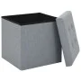 Klapphocker mit Stauraum Kunstleinen hellgrau von vidaXL, Klapphocker und Stühle - Ref: Foro24-247078, Preis: 28,04 €, Rabatt: %