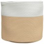 Beige and white cotton storage basket Ø40x35 cm by , Baskets - Ref: Foro24-358467, Price: 27,84 €, Discount: %