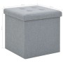 Folding stool with light gray synthetic linen storage by vidaXL, Folding stools and chairs - Ref: Foro24-247078, Price: 28,81...