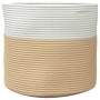 Beige and white cotton storage basket Ø40x35 cm by , Baskets - Ref: Foro24-358467, Price: 27,84 €, Discount: %