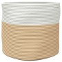 Beige and white cotton storage basket Ø40x35 cm by , Baskets - Ref: Foro24-358467, Price: 27,84 €, Discount: %