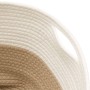 Beige-weißer Aufbewahrungskorb aus Baumwolle, Ø40x35 cm von , Körbe - Ref: Foro24-358467, Preis: 27,84 €, Rabatt: %