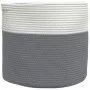 Cesta de almacenaje algodón gris y blanco Ø40x35 cm de , Cestas - Ref: Foro24-358465, Precio: 26,39 €, Descuento: %