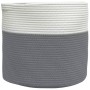 Gray and white cotton storage basket Ø40x35 cm by , Baskets - Ref: Foro24-358465, Price: 26,95 €, Discount: %
