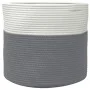 Cesta de almacenaje algodón gris y blanco Ø40x35 cm de , Cestas - Ref: Foro24-358465, Precio: 26,39 €, Descuento: %
